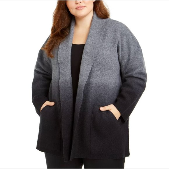 Eileen Fisher Wool Ombré Open-Front Cardigan Size 2X - Picture 1 of 12